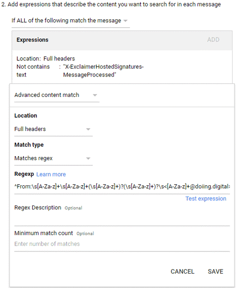 Advanced content match with regex