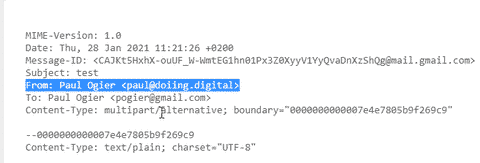 Show Original: locate the From header